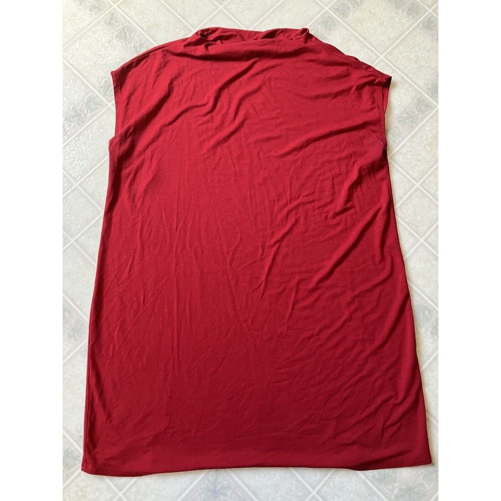 Eileen Fisher Red Viscose Spandex Sleeveless Casual Shift Dress Large Eurosummer